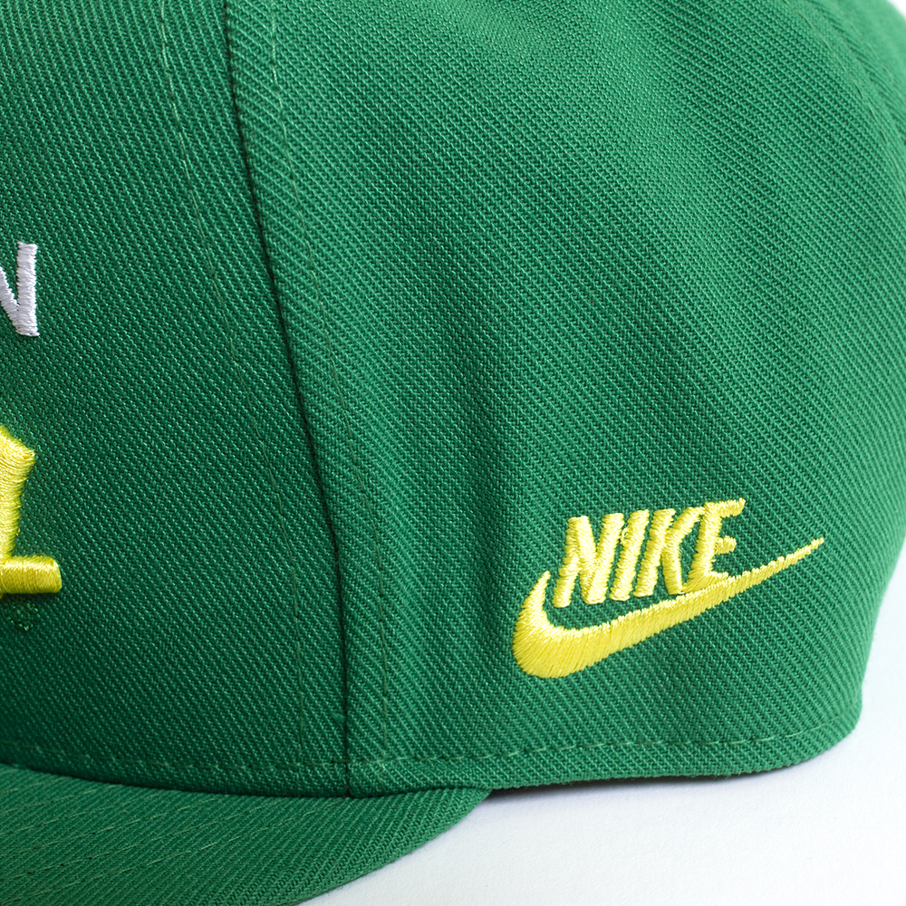 Green Nike Dri-FIT High Crown Wool Snap Back 23 Yellow Throwback 